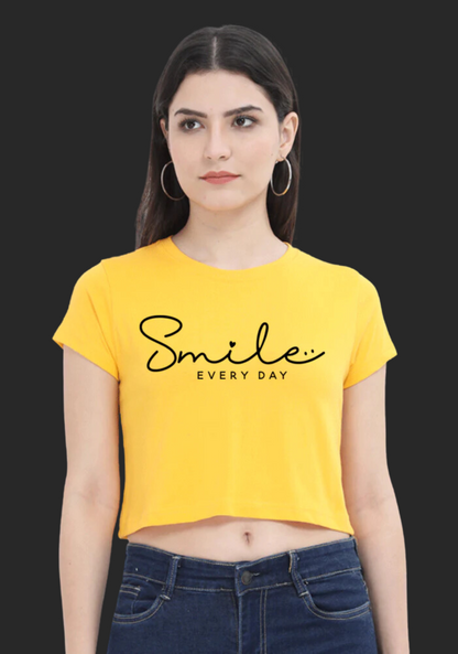 SMILE EVERY DAY - PRINTED CROP TOP