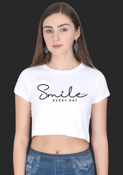 SMILE EVERY DAY - PRINTED CROP TOP