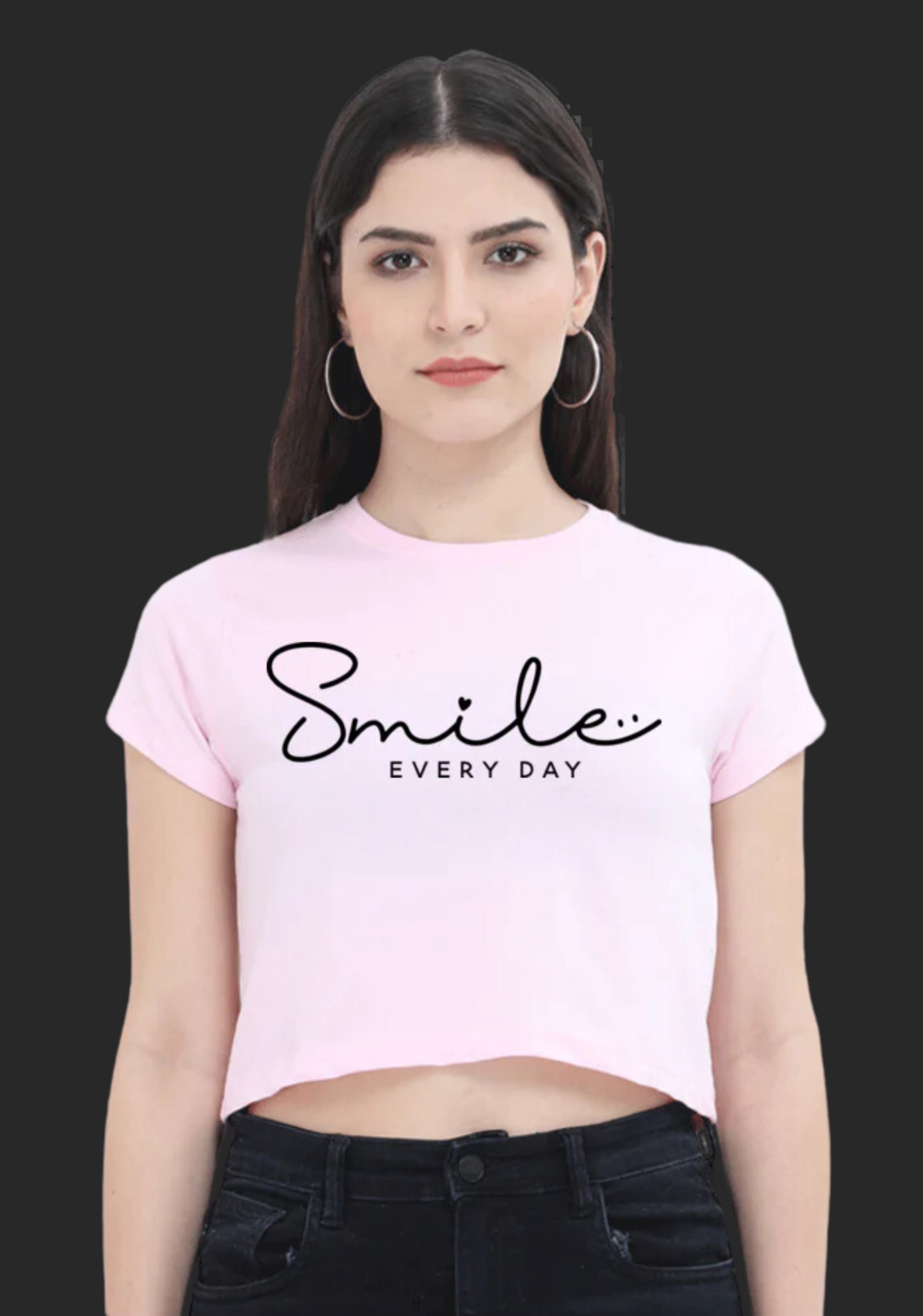 SMILE EVERY DAY - PRINTED CROP TOP